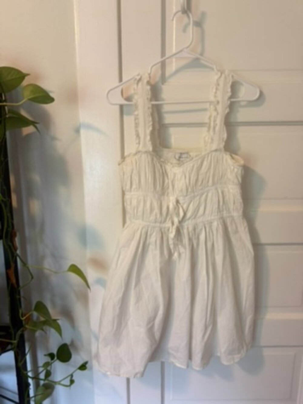 TOPSHOP Ruched Cotton Poplin Dress